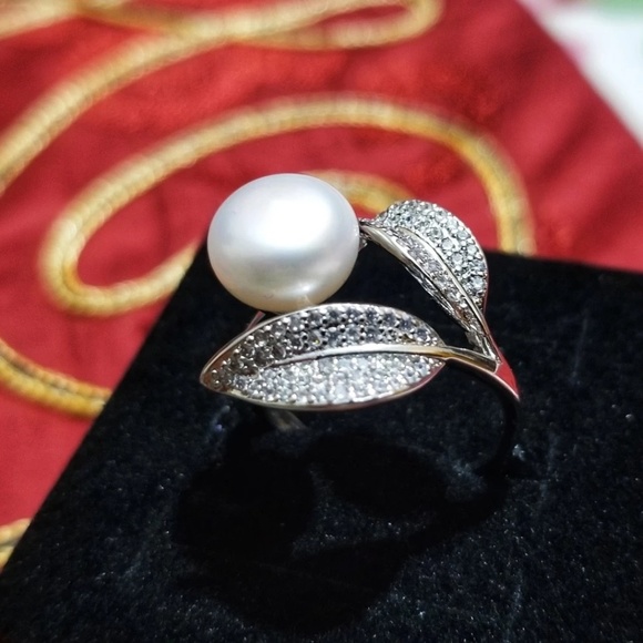 NEW Natural Pearl Silver Rings Stamped S925 - Picture 4 of 5